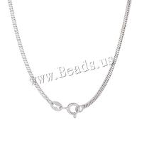 925 Sterling Silver Necklaces, platinum plated, fashion jewelry & different length for choice & Unisex, 1.50mm, Sold By PC
