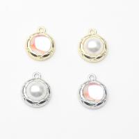 Zinc Alloy Pendants with Cubic Zirconia & Plastic Pearl Round plated DIY nickel lead & cadmium free Approx Sold By Bag
