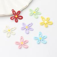 Tibetan Style Flower Pendants, painted, DIY & enamel & hollow, more colors for choice, nickel, lead & cadmium free, 25x26mm, Approx 100PCs/Bag, Sold By Bag