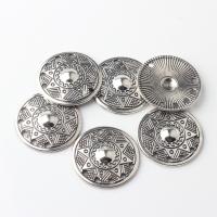Tibetan Style Connector, Flat Round, antique silver color plated, vintage & DIY & 1/5 loop, nickel, lead & cadmium free, 26x26mm, Approx 100PCs/Bag, Sold By Bag