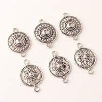 Zinc Alloy Connector Flat Round antique silver color plated vintage & DIY & 1/1 loop nickel lead & cadmium free Approx Sold By Bag