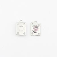 Zinc Alloy Pendants with Cubic Zirconia Rectangle plated DIY nickel lead & cadmium free Approx Sold By Bag