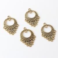 Tibetan Style Connector, gold color plated, vintage & DIY & 1/9 loop & hollow, nickel, lead & cadmium free, 25x33mm, Approx 100PCs/Bag, Sold By Bag