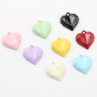 Pingentes de coração de liga de zinco, banhado, DIY & Efeito 3D & esmalte, Mais cores pare escolha, níquel, chumbo e cádmio livre, 17x18mm, Aprox 100PCs/Bag, vendido por Bag