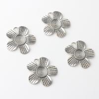 Tibetan Style Flower Pendants, silver color plated, vintage & DIY, nickel, lead & cadmium free, 35mm, Approx 100PCs/Bag, Sold By Bag