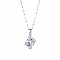 Stainless Steel Jewelry Necklace 304 Stainless Steel with Cubic Zirconia & Brass with 1.97inch extender chain fashion jewelry & for woman Sold Per Approx 15.75 Inch Strand