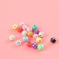 Acrylic Jewelry Beads Round DIY & with rhinestone mixed colors 8mm Sold By Bag
