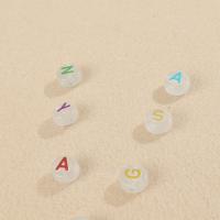 Acryl Schmuck Perlen, flache Runde, DIY & glänzend, gemischte Farben, 6x10mm, verkauft von Tasche