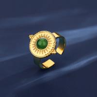 Titanium Čelik Finger Ring, s Kristal, modni nakit & za žene, zlatan, nikal, olovo i kadmij besplatno, 15x19.5mm, Prodano By PC