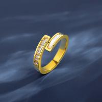 Titanium Čelik Finger Ring, modni nakit & različite veličine za izbor & micro utrti kubni cirkonij & za žene, zlatan, nikal, olovo i kadmij besplatno, 3.5mm, Prodano By PC