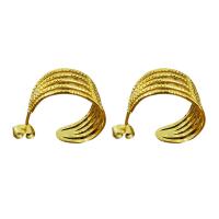 Stainless Steel Stud Earrings 304 Stainless Steel plated fashion jewelry & for woman golden Sold By Pair