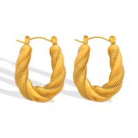 Stainless Steel Lever Terug Earring, 304 roestvrij staal, plated, mode sieraden & voor vrouw, gouden, Verkocht door pair