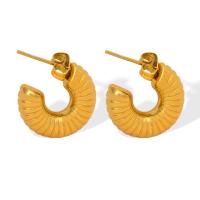 Edelstahl Ohrringe, 304 Edelstahl, plattiert, Modeschmuck & für Frau, goldfarben, verkauft von Paar
