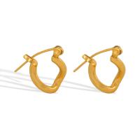 Stainless Steel Lever Terug Earring, 304 roestvrij staal, plated, mode sieraden & voor vrouw, gouden, Verkocht door pair