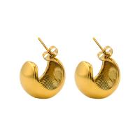 Edelstahl Ohrringe, 304 Edelstahl, plattiert, Modeschmuck & für Frau, Goldfarbe, verkauft von Paar