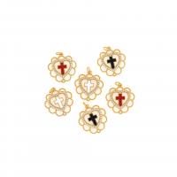 Cubic Zirconia Micro Pave Brass Pendant plated DIY & micro pave cubic zirconia & enamel Sold By PC