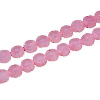 Natürliche Rosenquarz Perlen, Blume, DIY, 12x6mm, 31PCs/Strang, verkauft per ca. 39 cm Strang
