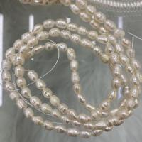 Perlas Arroz Freshwater, Perlas cultivadas de agua dulce, Bricolaje, Blanco, 4-5mm, Vendido para aproximado 37 cm Sarta