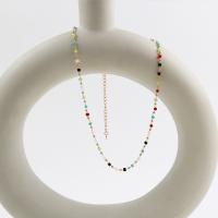 Titanium Steel Necklace with Quartz with 7cm extender chain fashion jewelry & for woman multi-colored Sold Per 40 cm Strand