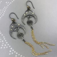 Tibetan Style Drop Earrings, plated, vintage & fashion jewelry & for woman, mixed colors, nickel, lead & cadmium free, 13-45mm, Sold By Pair