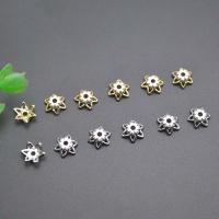 Brass Bead Cap, Flower, plated, DIY & micro pave cubic zirconia, more colors for choice, nickel, lead & cadmium free, 7x8mm, Sold By PC