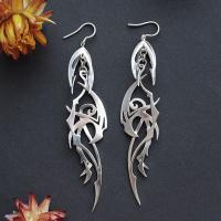 Tibetan Style Drop Earrings, silver color plated, fashion jewelry & for woman, nickel, lead & cadmium free, 13-45mm, Sold By Pair