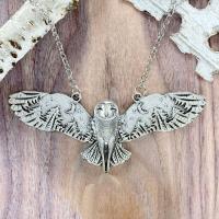 Zinc Alloy Jewelry Necklace with 5cm extender chain Owl silver color plated vintage & fashion jewelry & for woman nickel lead & cadmium free Length Approx 40 cm Sold By PC