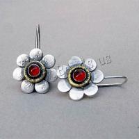 Tibetan Style Drop Earrings, with Glass, Flower, plated, vintage & fashion jewelry & for woman, more colors for choice, nickel, lead & cadmium free, 13-45mm, Sold By Pair