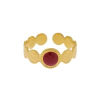Emalio Nerūdijančio plieno pirštų žiedas, 304 Nerūdijantis plienas, padengtą, Bižuterijos & moters & emalė, aukso, Pardavė PC