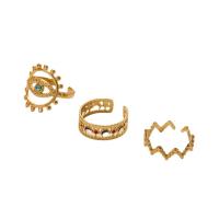 Edelstahl Ringe, 304 Edelstahl, plattiert, drei Stücke & Modeschmuck & für Frau, goldfarben, verkauft von setzen