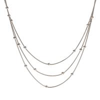 Colar de jóias de aço inoxidável, Aço inoxidável 304, três camadas & joias de moda & para mulher, cor original, vendido por Strand