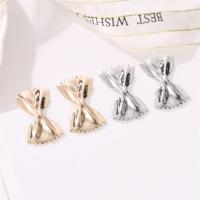 Zinc Alloy Stud Earring Bowknot plated fashion jewelry & for woman nickel lead & cadmium free Sold By Pair