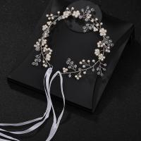 Headband Brass with Crystal & Plastic Pearl fashion jewelry & for woman nickel lead & cadmium free 350mm Sold By PC