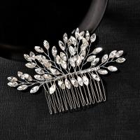 Decorative Hair Combs, Iron, fashion jewelry & for woman & with rhinestone, more colors for choice, nickel, lead & cadmium free, 130x90mm, Sold By PC