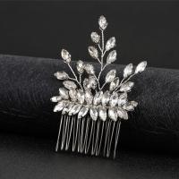 Decorative Hair Combs, Iron, fashion jewelry & for woman & with rhinestone, more colors for choice, nickel, lead & cadmium free, 75x90mm, Sold By PC