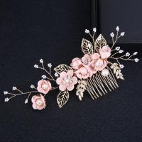 Decorative Hair Combs Iron with Plastic Pearl fashion jewelry & for children & with rhinestone nickel lead & cadmium free Sold By PC