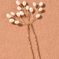 Hair Stick Iron with Plastic Pearl three pieces & fashion jewelry & for woman nickel lead & cadmium free Sold By Set