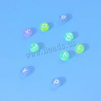 Acrylic Jewelry Beads, Flat Round, DIY & enamel, mixed colors, 4x7mm, Sold By Bag