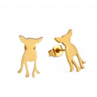 Stainless Steel Stud Earrings 304 Stainless Steel Dog Vacuum Ion Plating fashion jewelry & Unisex Sold By Pair