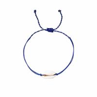 Chaîne tissée Bracelets, corde de cire, avec coquille, Hirondelle, Placage, bijoux de mode & unisexe & réglable, plus de couleurs à choisir, Inner diameter:5-8cm, Vendu par PC