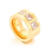 Zirkonia Edelstahl-Finger- Ring, 304 Edelstahl, Kreisring, verschiedene Größen vorhanden & Micro pave Zirkonia & für Frau, keine, 12mm, verkauft von PC