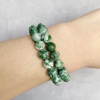 Gemstone Jewelry Beads Green Dot Stone Round DIY green Sold Per Approx 38 cm Strand