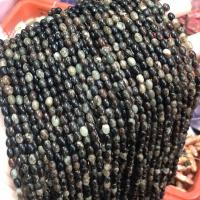 Spacer Beads Jóias, misto de pedras semi-preciosas, polido, DIY, preto, 4x6mm, Aprox 60PCs/Strand, vendido para Aprox 38 cm Strand
