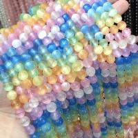 Spacer Beads Jóias, Pedra olho de gato, polido, DIY, multi colorido, 8mm, Aprox 48PCs/Strand, vendido para Aprox 38 cm Strand