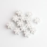 Spacer Beads Jewelry, Schima Superba, Snowflake, DIY, white, 22x12mm, Approx 100PCs/Bag, Sold By Bag
