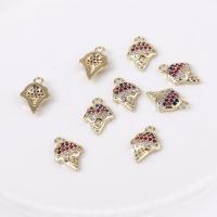 Cubic Zirconia Micro Pave Brass Pendant Ice Cream plated DIY & micro pave cubic zirconia gold nickel lead & cadmium free Sold By PC
