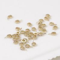 Perles attaches en laiton, Placage, DIY & pavé de micro zircon, plus de couleurs à choisir, protéger l'environnement, sans nickel, plomb et cadmium, 8.80x4.60mm, Vendu par PC