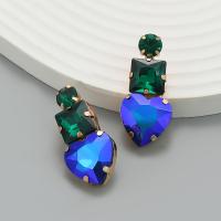 Tibetan Style Stud Earring, fashion jewelry & for woman & with rhinestone, more colors for choice, nickel, lead & cadmium free, 38x19mm, Sold By Pair