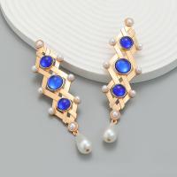 Tibetan Style Stud Earring, with Resin & Plastic Pearl, fashion jewelry & for woman, more colors for choice, nickel, lead & cadmium free, 112x31mm, Sold By Pair