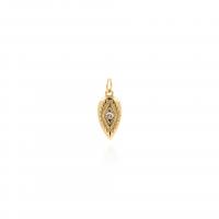 Cubic Zirconia Micro Pave Brass Pendant, plated, DIY & micro pave cubic zirconia, gold, 8.40x21x2mm, Sold By PC